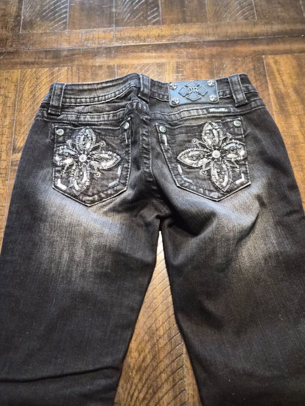 Miss Me Signature Skinny Jeans Womens Size 27 Black Floral JP597654 Y2K G869
